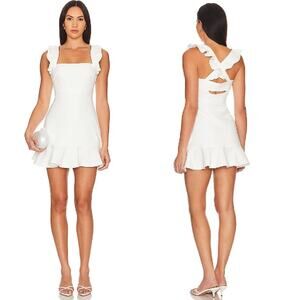 Likely Elegant White Ruffle Mini Dress